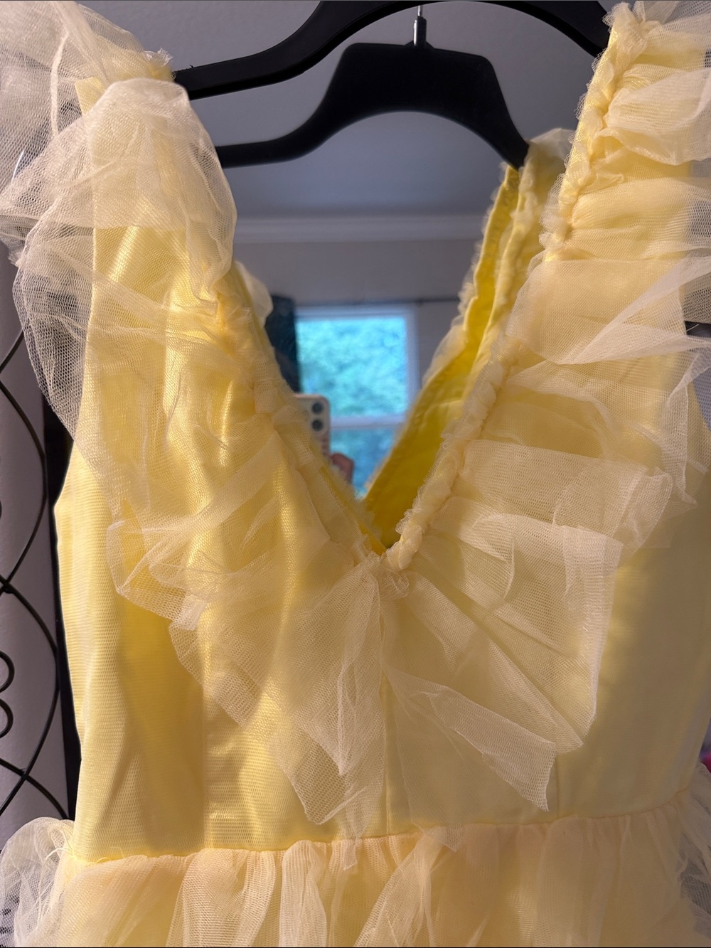 Lulus Yellow Ruffle Tulle ' Dress - Picture 4 of 4